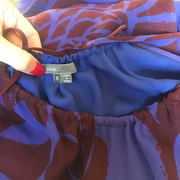 Vince Floral Blue & Purple Maxi DressSmall - Picture 4 of 4